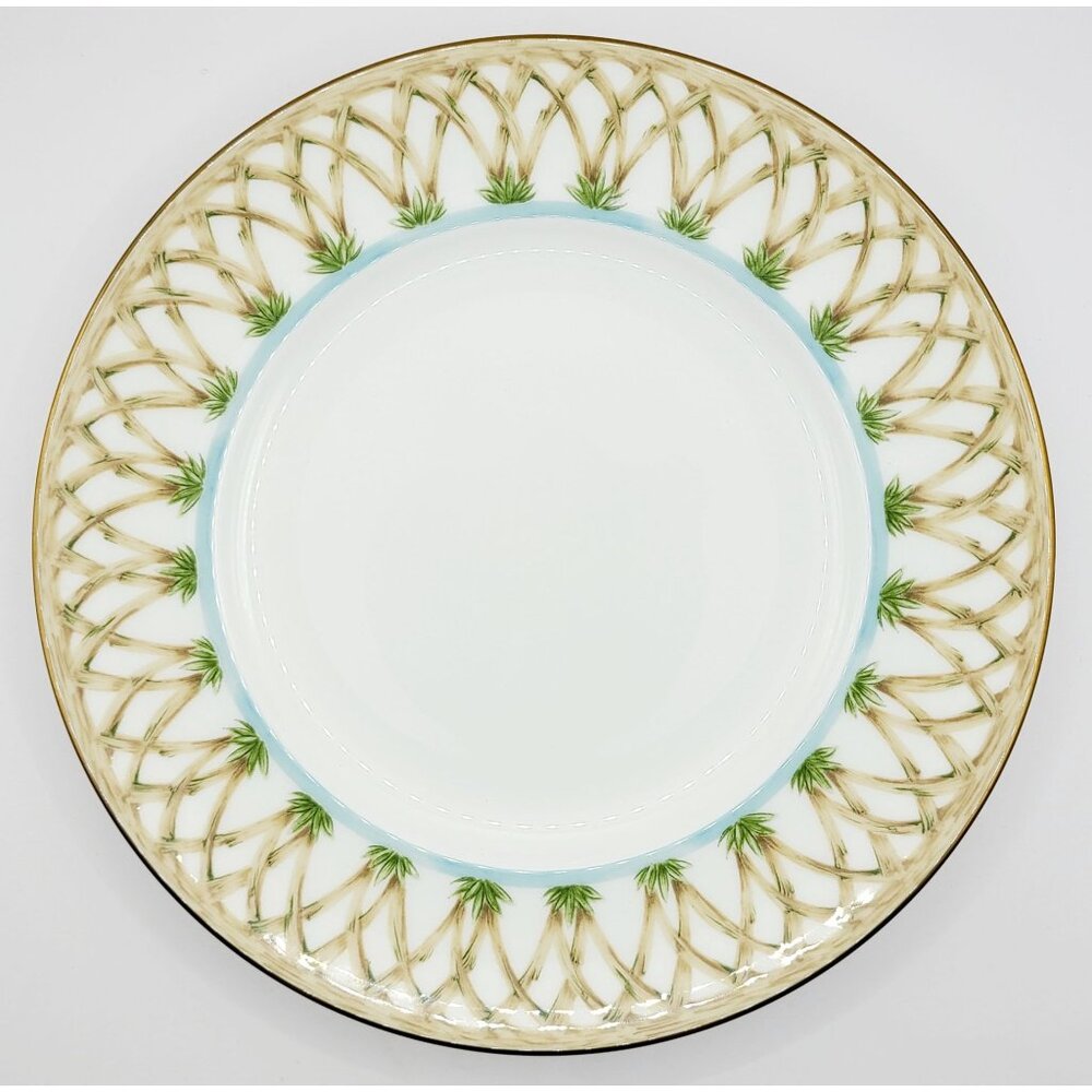 Lenox British Colonial Bamboo Luncheon Plate 9.25" Porcelain Palm Tree